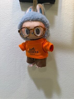 Exciting Macaron Labubu Sea Salt Coconut with Hermès Logo Sweatshirt Outfit